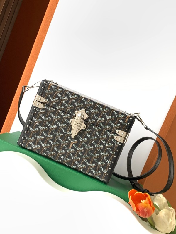 Goyard Cassette Trunk Bag Black For Women‎ 5.9in/15cm CASSETPMLTY01CL01P