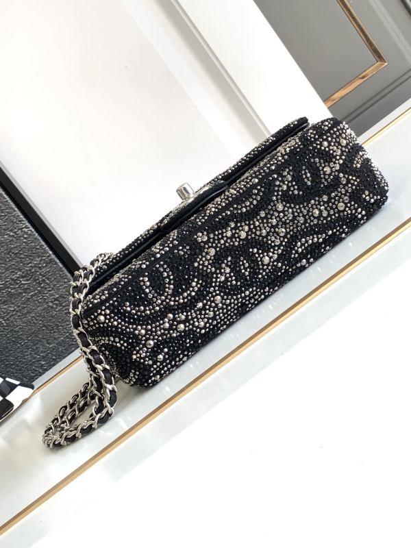 Chanel Paris Double Flap Handbag Black For Women 20cm / 7.9in