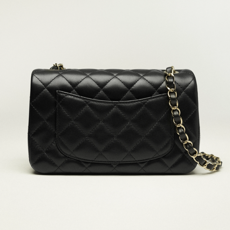 Chanel Classic Flap Bag Gold Toned Hardware Black For Women, Women’s Bags, Shoulder And Crossbody Bags 7.8in/20cm A01116