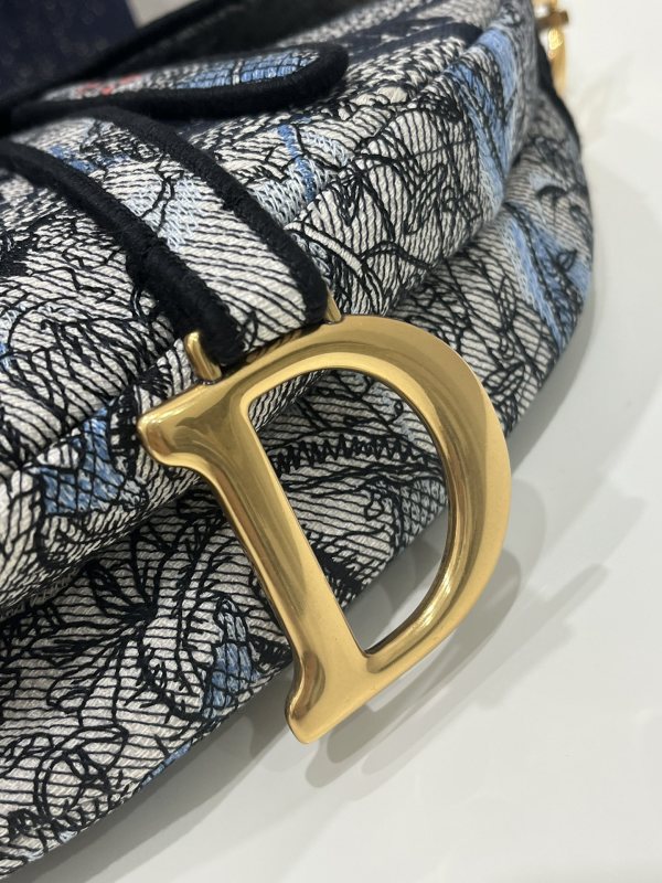 Dior Saddle Bag Denim Multicolor For Women 10in/25.5 cm M0446CRZI_M49E