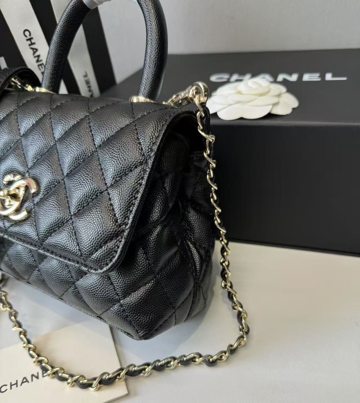 Chanel Classic Mini Flapbag Top Handle Black For Women 7.5in/19cm
