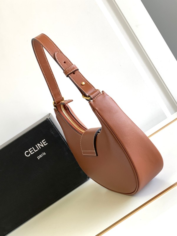 Celine Ava Triomphe Soft Bag Brown For Women 24.5cm / 10in 114493DGQ.04LU