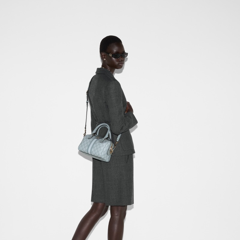 Gucci Ophidia GG Mini Top Handle Bag Dusty Blue For Women 8.4 Inches/ 21.3 Cm – 772053 FAD03 8741