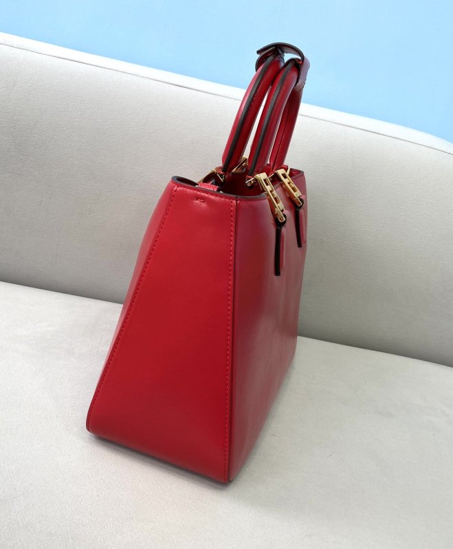 Fendi Small FF Tote Shoulder Red Bag For Woman 30cm/12in