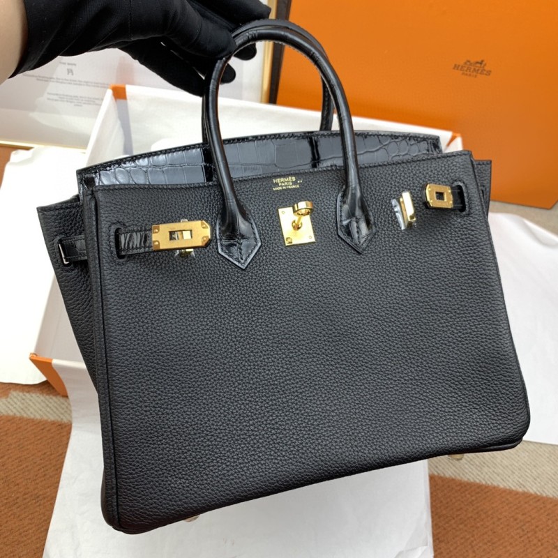 Hermes Birkin Nata Togo Leather Black For Women Gold Toned Hardware 10in/25cm