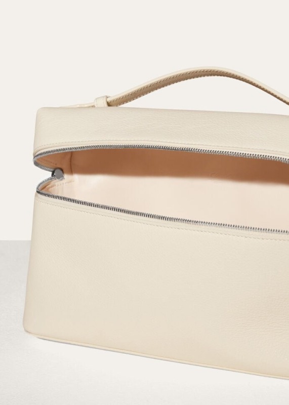 [True-to-ORIGINAL]Loro Piana Extra Pocket L27 Bag Whisper White For Women 10.6in/27cm FAN4043 1615