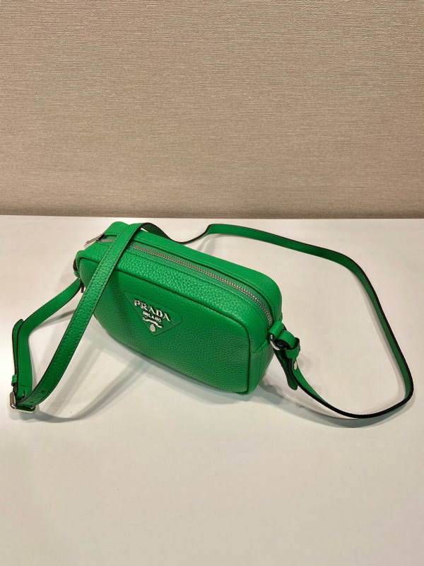 Prada Small Shoulder Bag In Green For Women 7.5in/ 19cm 1BH192_2DKV_F0YFM_V_3OO