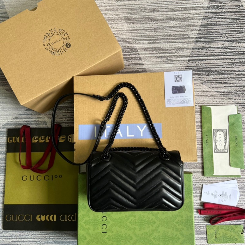 Gucci Marmont Matelasse Mini Bag Black For Women, Women’s Bags 8.5in/22cm GG