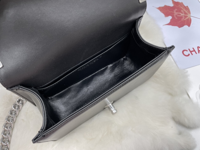 Chanel Small Boy Handbag Black For Women 8.2in/21cm