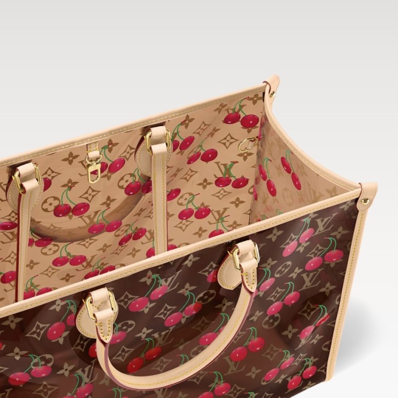 [True-to-ORIGINAL] Louis Vuitton LV x TM OnTheGo GM Monogram Cherry Crystal For Women 16.1in/41cm M14306