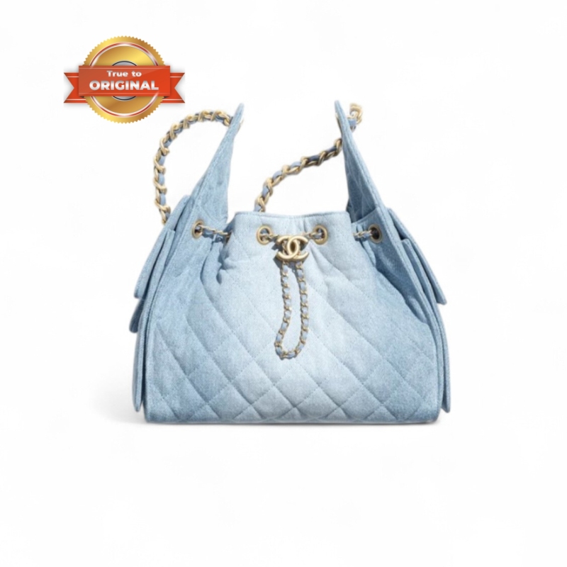 [True-to-ORIGINAL] Chanel 25 Small Handbag Blue For Women 10.2in/26cm AS5293-B20603-U0475