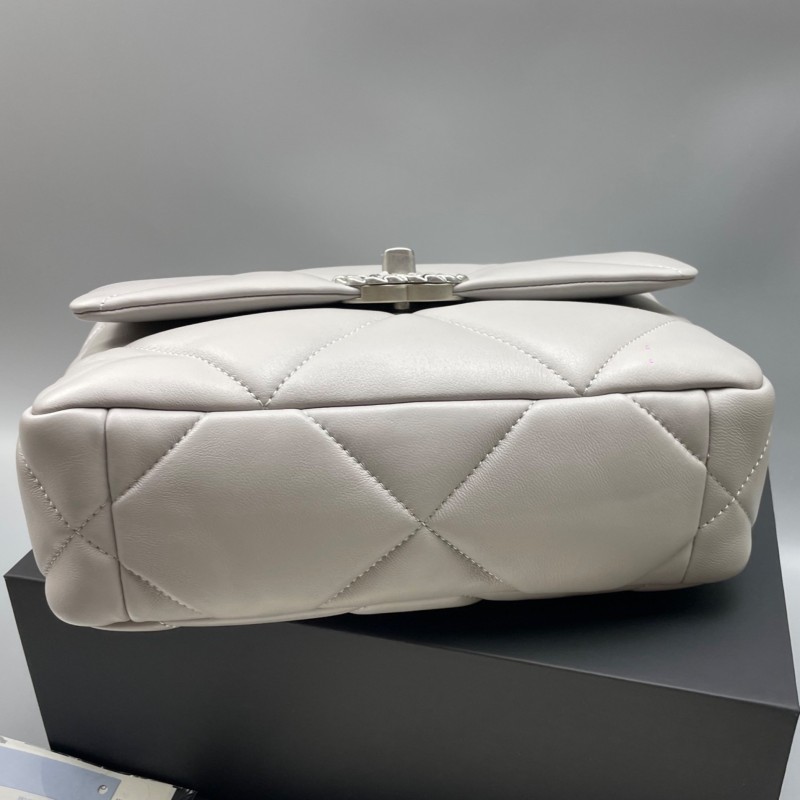 [True-to-ORIGINAL] Chanel Classic Flap Bag Grey For Women 10.2in/26cm