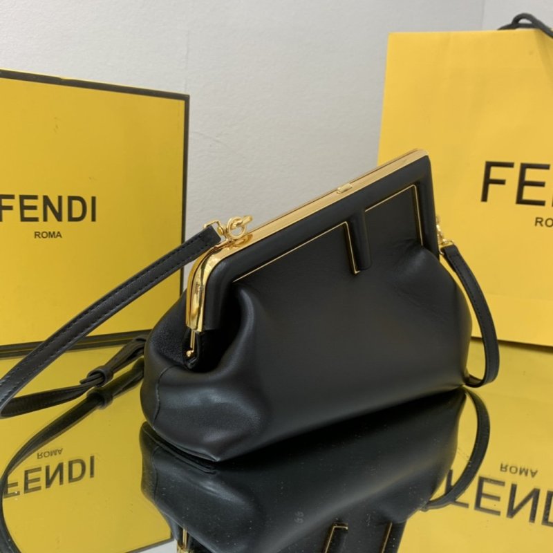 Fendi First Small Black For Women, Women’s HandBags, Shoulder And Crossbody Bags 10.2in/26cm FF 8BP129ABVEF0KUR