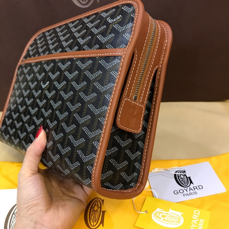 Goyard Jouvence GM Toiletry Bag White/Brown For Women‎ 11.6in/29.5cm JOUVENGMLTY01CL03P