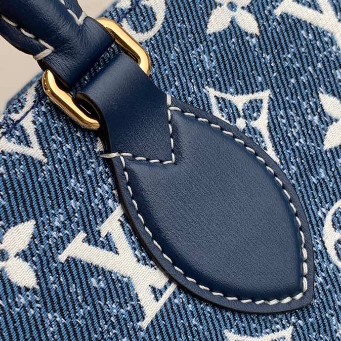 Louis Vuitton Onthego MM Tote Bag Navy Blue For Women 12.2in/31cm LV M59608