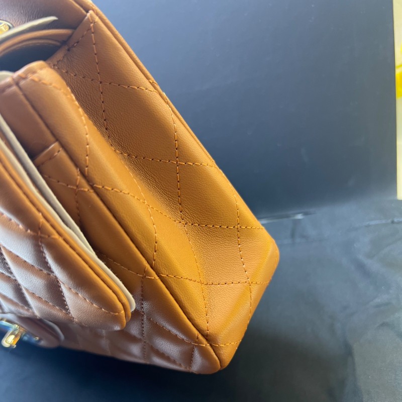 [True-to-ORIGINAL] Chanel Classic Dark Beige Handbag For Women 9.8in/25cm