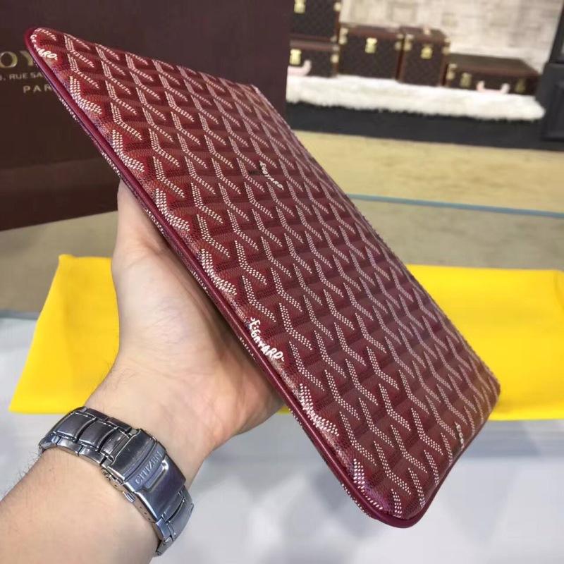Goyard Senat MM Pocket Grey/Dark Blue/Burgundy For Women‎ 11.8in/30cm SENAT2MMLTY09CL09P