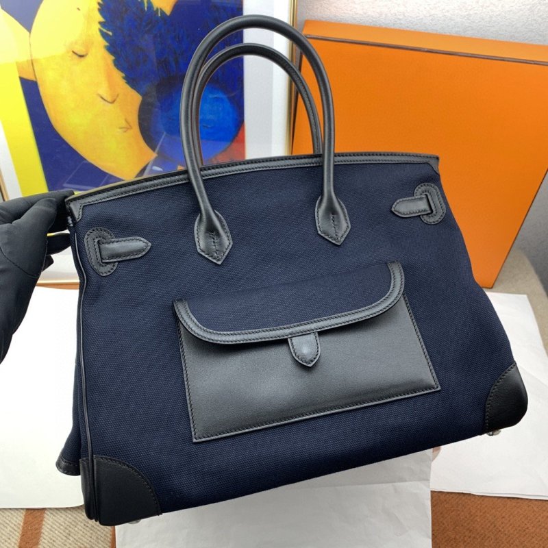 Hermes Birkin Cargo 35 Navy Blue, Silver Toned Hardware Bag For Women, Women’s Handbags, Shoulder Bags 13.8in/35cm