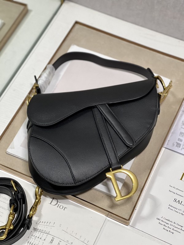 Christian Dior Saddle Bag With Strap Black For Women 10in/25.5cm M0455CBAA_M900