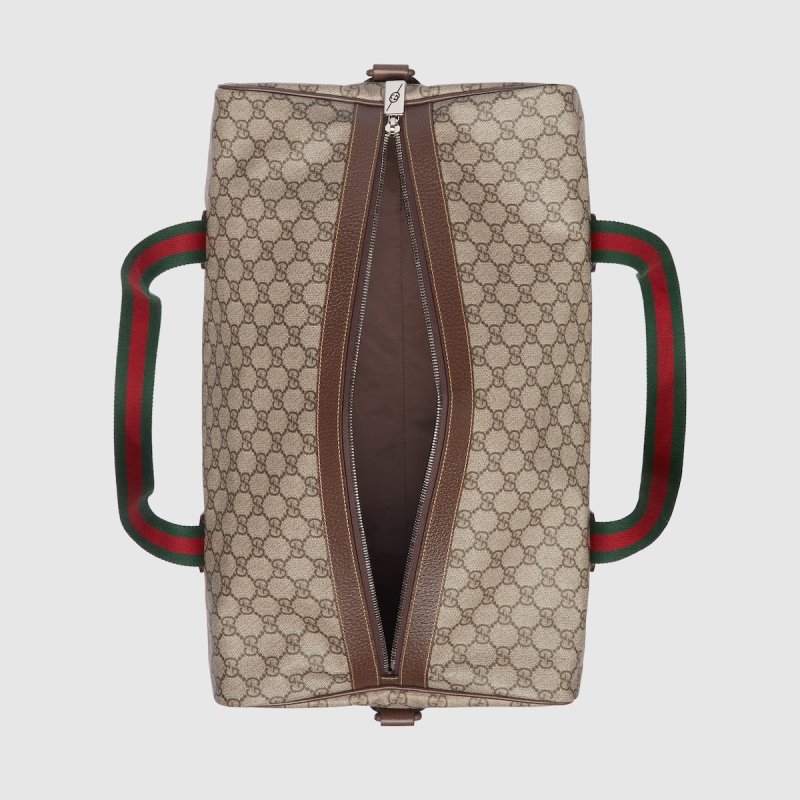 Gucci Medium Duffle Bag With Web Beige 17.9 In/ 45.5 Cm 758664 FACK7 9768