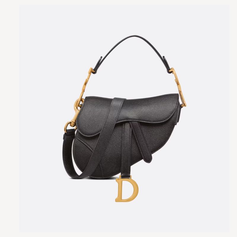 Dior Christian Dior Mini Saddle Bag With Strap Black For Women 7.5in/19cm