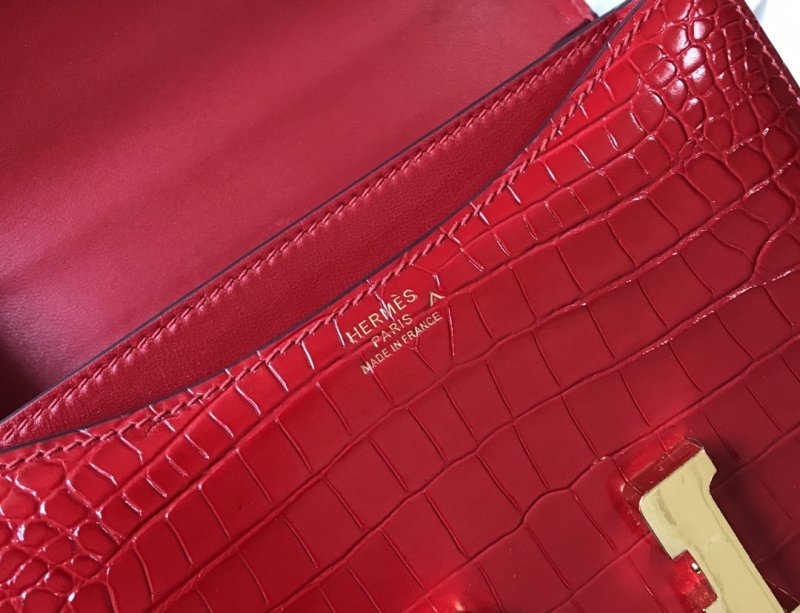 Hermes Mini Constance Bag Red For Women Gold Color Hardware 7.1in/18cm