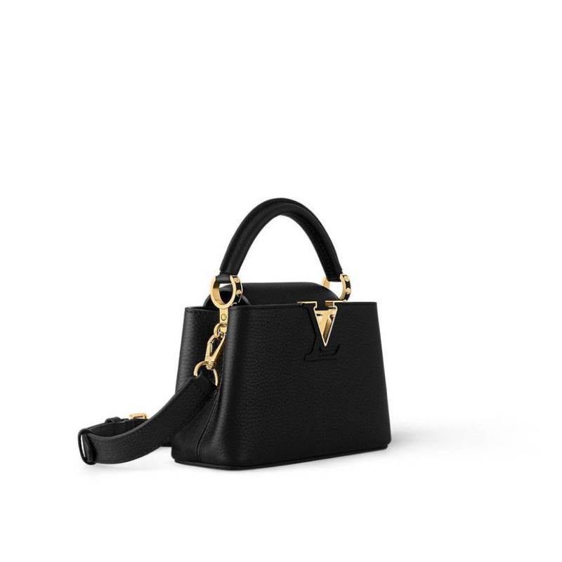 Louis Vuitton Capucines Mini Taurillon Black For Women, Women’s Handbags, Shoulder And Crossbody Bags 21cm/8.3in LV