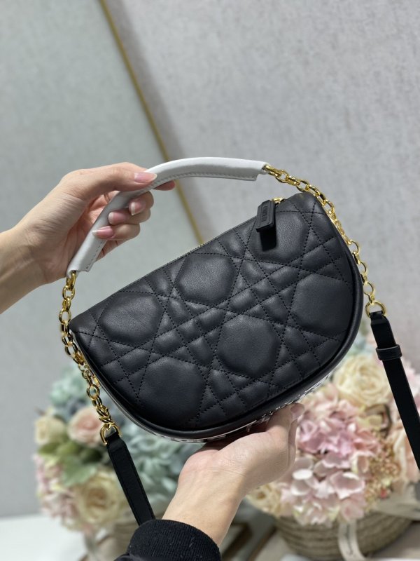 Christian Dior Small Dior Vibe Hobo Bag Black Cannage, Black, For Women Women’s Handbags, Crossbody Bags, 20cm CD M7200ONOA_M911
