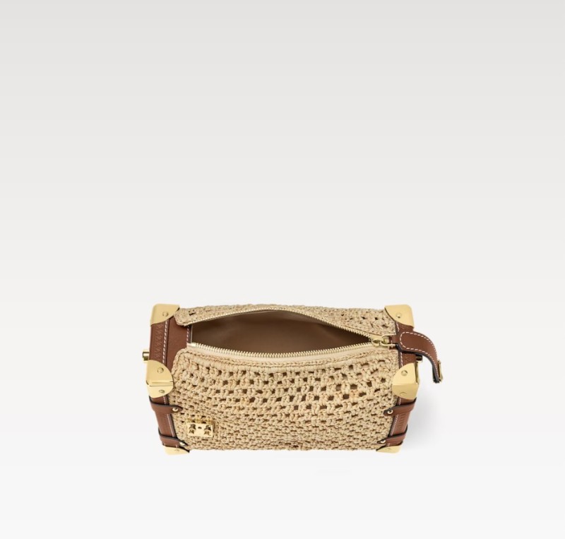 Louis Vuitton Side Trunk MM Raffia Natural/Brown For Women 9.3in/23.5cm M14405