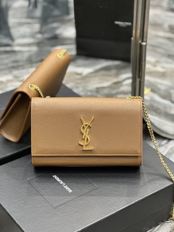 Saint Laurent Kate Chain Bag Brown For Women‎ 9.4in/24cm