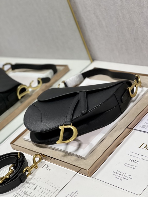 Christian Dior Saddle Bag With Strap Black For Women 10in/25.5cm M0455CBAA_M900
