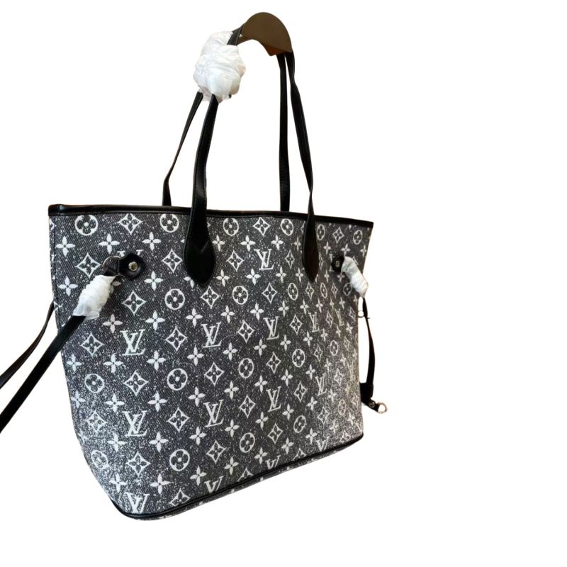 Louis Vuitton Neverfull MM Monogram Jacquard Denim Totes Bag Grey For Women 12.2in/31cm M21465