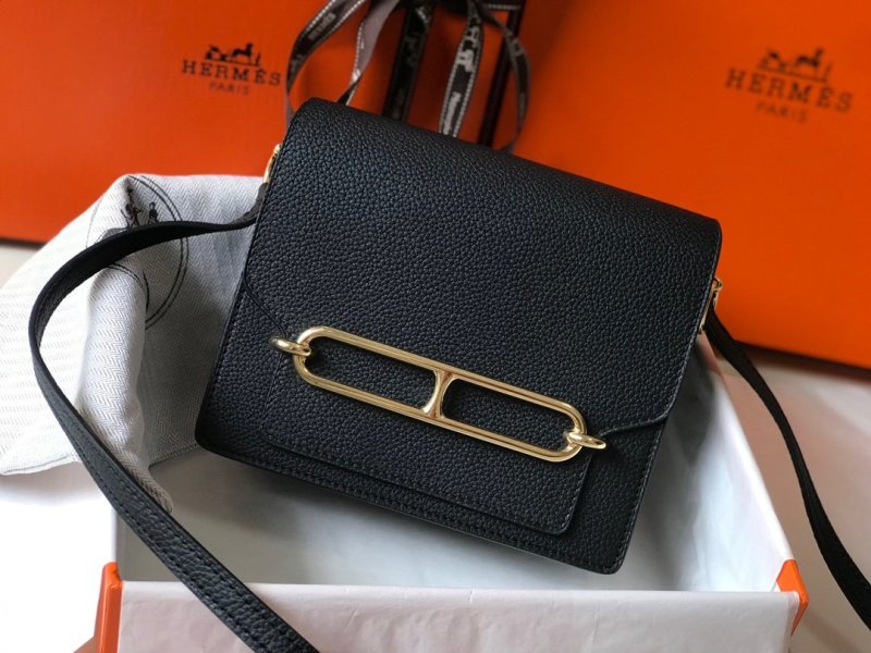 Hermes Mini Evercolor Sac Roulis 19 Black For Women, Women’s Handbags, Shoulder Bags 7.5in/19cm