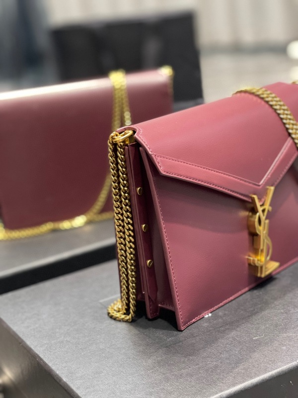 Saint Laurent Cassandra Medium Chain Bag Black/White/Red/Green/Burgundy For Women‎ 8.6in/22cm