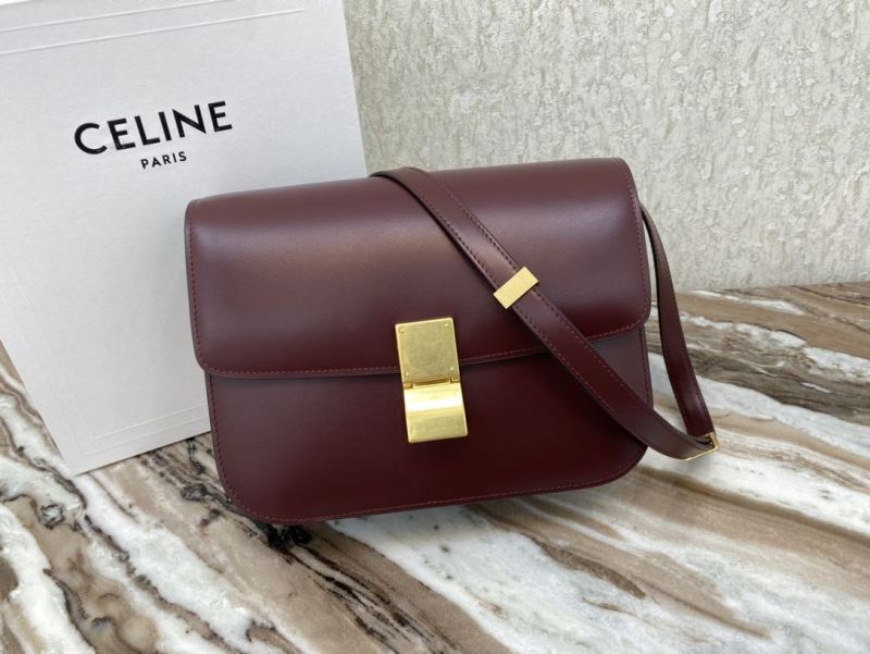 Celine Teen Classic Bag In Box Black/Brown/Red/Burgundy/Green/Dark Red For Women‎ 7in/18.5cm 192523DLS.38NO