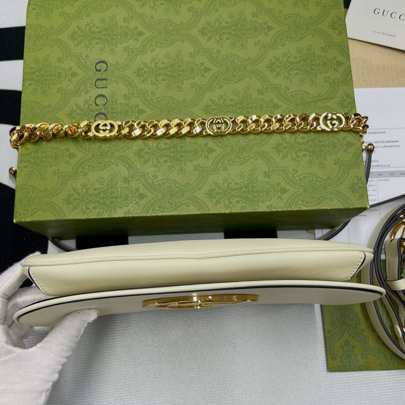 Gucci Blondie Shoulder Bag White For Women, Women’s Bags 11in/28cm GG 699268 UXX0G 9022