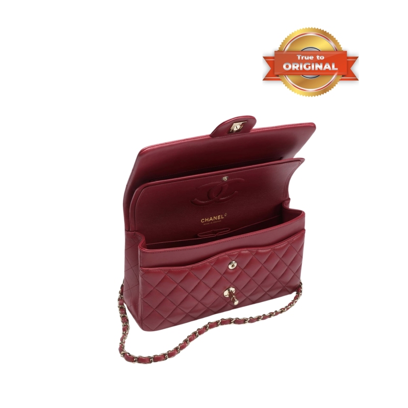 [True-to-ORIGINAL] Chanel Classic 11.12 Handbag Burgundy For Women 9.9in/25.5cm A01112 Y04059 NZV44
