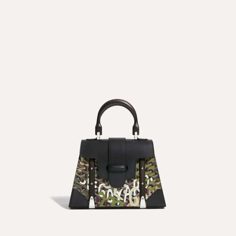Goyard Saïgon Structuré PM Bag Lettres Camouflage Black And Green For Women SAIRLCPMLTY0130EBP- 28 Cm/ 11 Inches