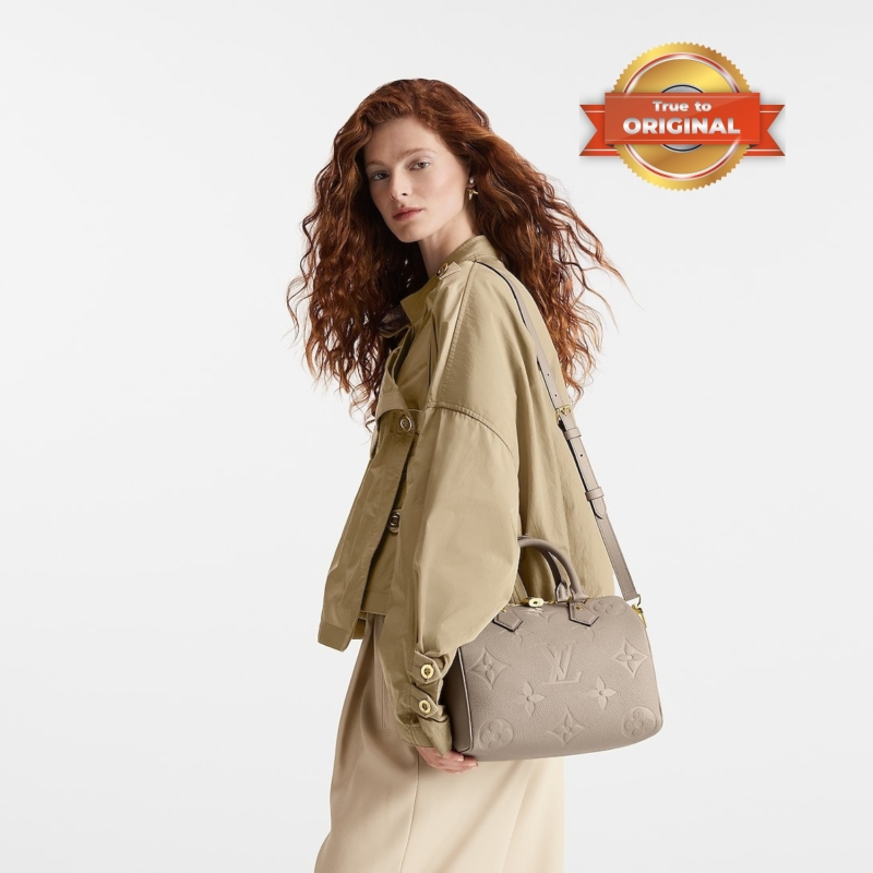 [True-to-ORIGINAL] Louis Vuitton Speedy Bandoulière 25 Monogram Empreinte Tourterelle For Women 25cm/9.8in M59273