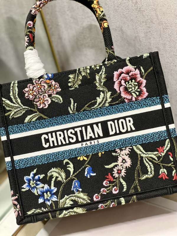 Christian Dior Small Dior Tote Bag Black For Women 10.5 in/ 26.5cm