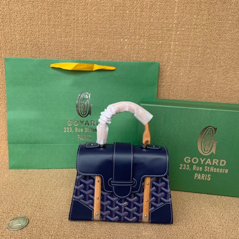 Goyard Saigon Structure Mini Bag Navy Blue For Women‎ 7.9in/20cm SAIGOBMINTY12CL12P