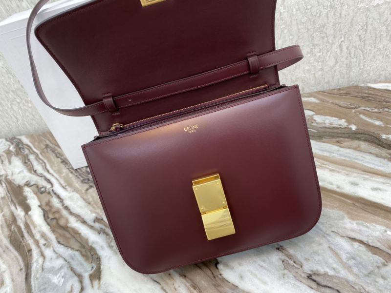 Celine Teen Classic Bag In Box Black/Brown/Red/Burgundy/Green/Dark Red For Women‎ 7in/18.5cm 192523DLS.38NO