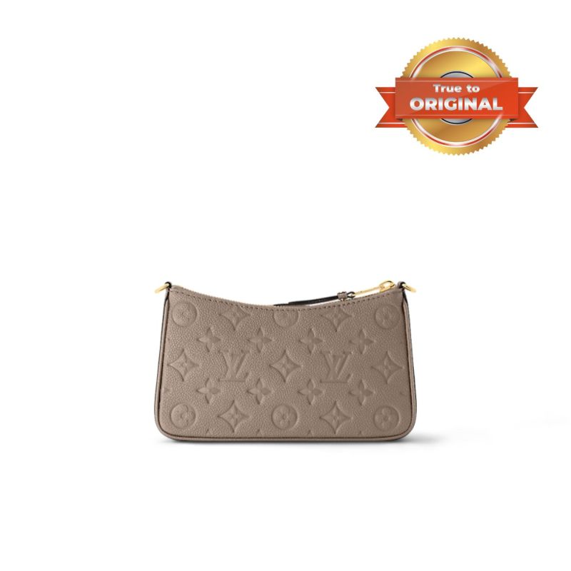 [True-to-ORIGINAL] Louis Vuitton Easy Pouch On Strap Monogram Empreinte Crème Grey For Women‎ 7.5in/19cm