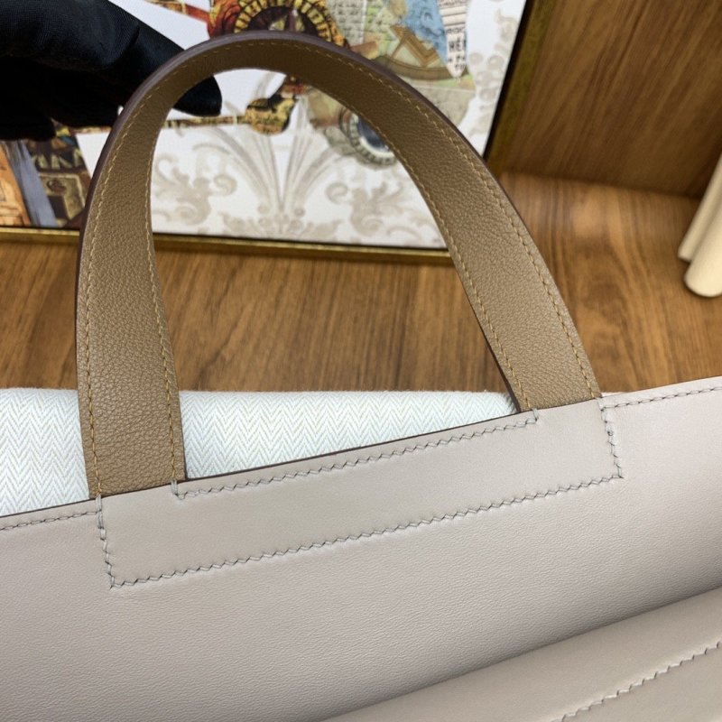 Hermes Halzan 31 Brown, Silver Toned Hardware Bag For Women, Women’s Handbags, Shoulder Bags 12.2in/31cm