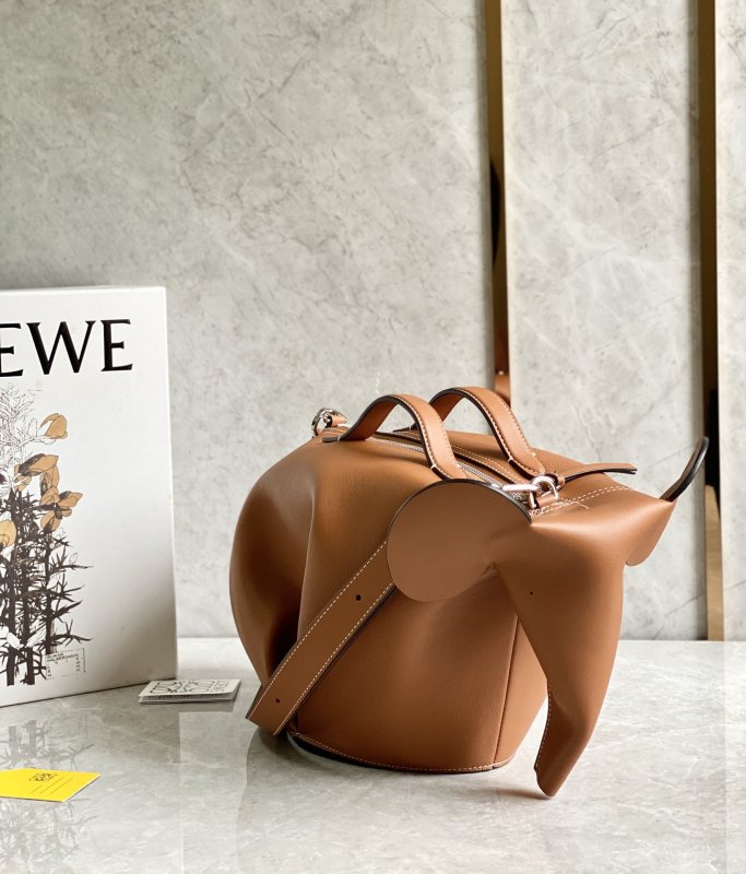 Loewe Large Elephant Bag Brown For Women 14.2in / 36cm B623A18X01
