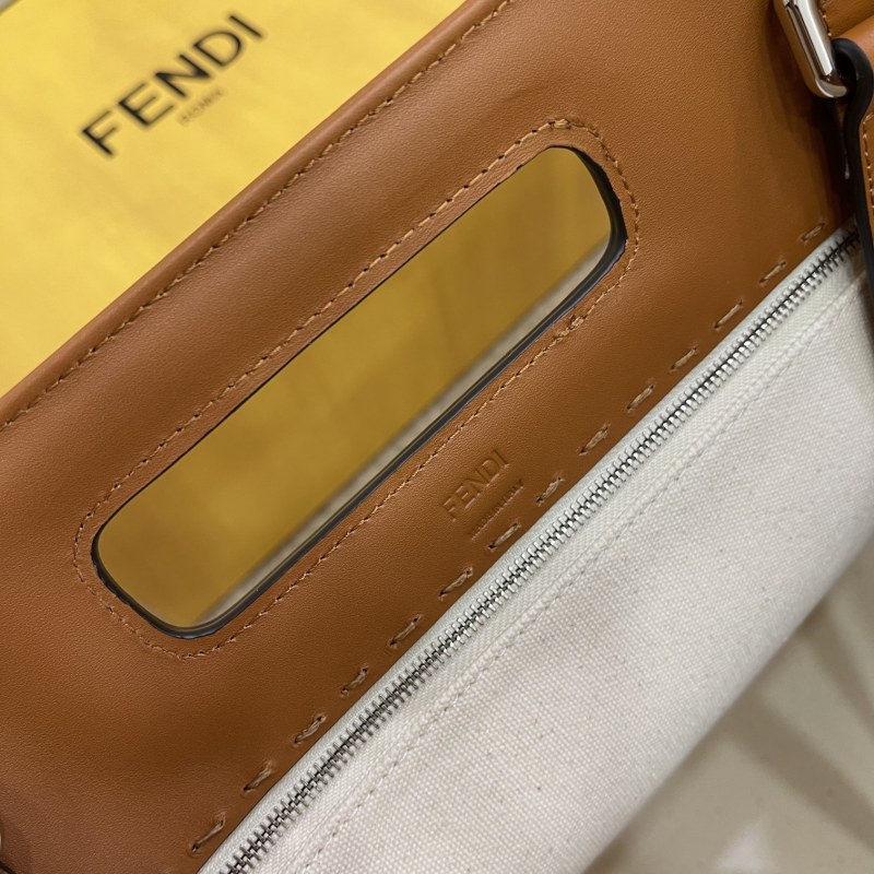Fendi Canvas Tote Bag Beige/Brown For Women, Women’s Handbags 18.1in/46cm FF 7VA480