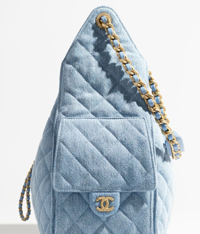 [True-to-ORIGINAL] Chanel 25 Medium Handbag Blue For Women 11.8in/30cm AS5311-B20603-U0475