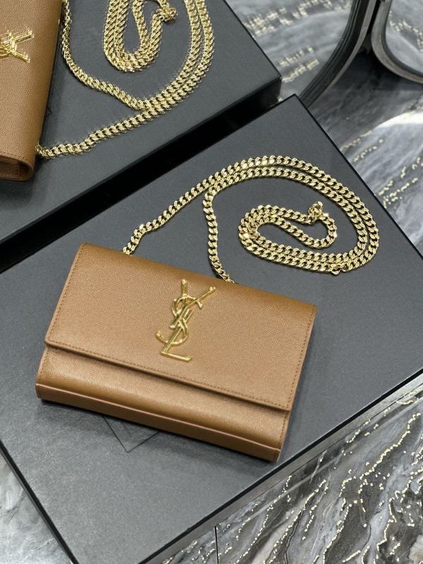 Saint Laurent Kate Small Chain Bag Brown For Women‎ 7.8in/20cm