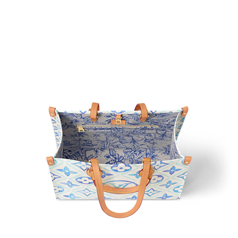 [True-to-ORIGINAL] Louis Vuitton OnTheGo MM Bag Blue For Women 13.8in/35cm M11262