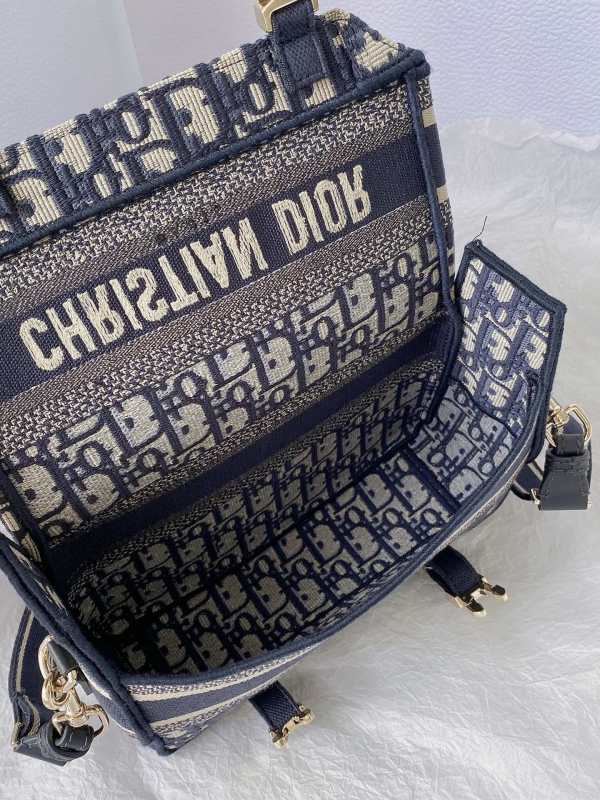 Christian Dior Small DIORCAMP Bag Blue Dior Oblique Embroidery, Blue, For Women Women’s Handbags, Shoulder Bags, Crossbody Bags, 23cm CD M1241ORIW_M928